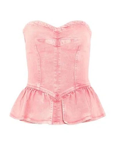 ISABEL MARANT ISABEL MARANT WOMAN TOP SALMON PINK SIZE 4 COTTON, ELASTANE