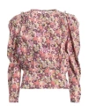 Isabel Marant Zarga Pleated Printed Silk Shirt In Pink