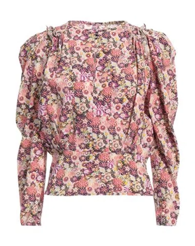 ISABEL MARANT ISABEL MARANT WOMAN TOP SALMON PINK SIZE 4 SILK, ELASTANE