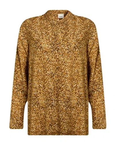 Isabel Marant Woman Top Sand Size 8 Silk, Elastane In Brown