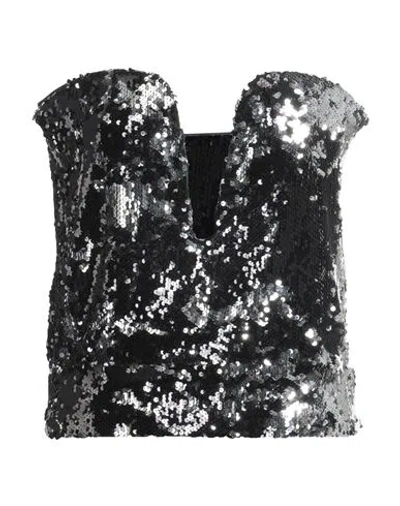 Isabel Marant Woman Top Silver Size 2 Cotton, Polyester