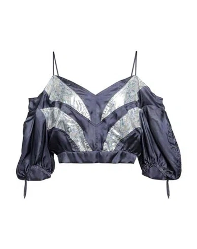 Isabel Marant Woman Blouse Slate Blue Size 8 Viscose