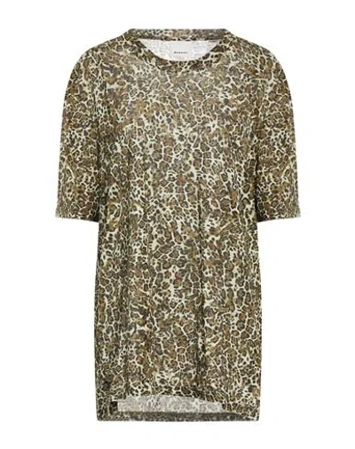Isabel Marant Woman T-shirt Chocolate Brown Size Xl Cotton In Green