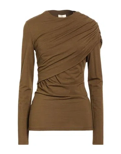 Isabel Marant Woman T-shirt Light Brown Size 10 Viscose, Wool, Elastane