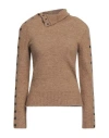 Isabel Marant Woman Turtleneck Camel Size 6 Polyamide, Acrylic, Alpaca Wool, Wool, Elastane In Beige