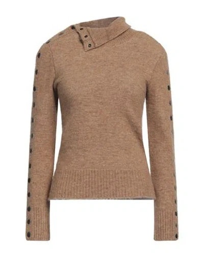 Isabel Marant Woman Turtleneck Camel Size 6 Polyamide, Acrylic, Alpaca Wool, Wool, Elastane In Beige