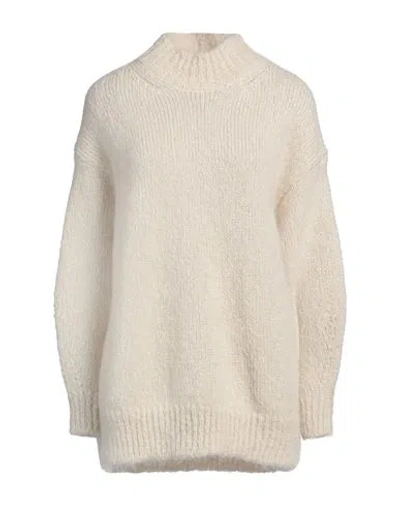 ISABEL MARANT ISABEL MARANT WOMAN TURTLENECK IVORY SIZE 4 MOHAIR WOOL, POLYAMIDE
