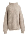 Isabel Marant Woman Turtleneck Light Brown Size 10 Wool, Acrylic, Polyamide In Beige