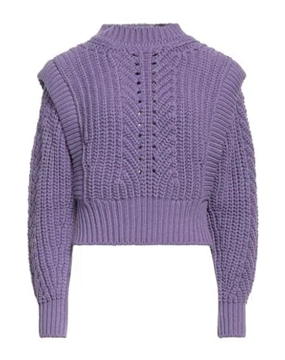 Isabel Marant Woman Turtleneck Purple Size 10 Polyester, Cotton, Polyamide, Elastane