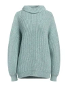 ISABEL MARANT ISABEL MARANT WOMAN TURTLENECK SKY BLUE SIZE 8 WOOL, ACRYLIC, POLYAMIDE