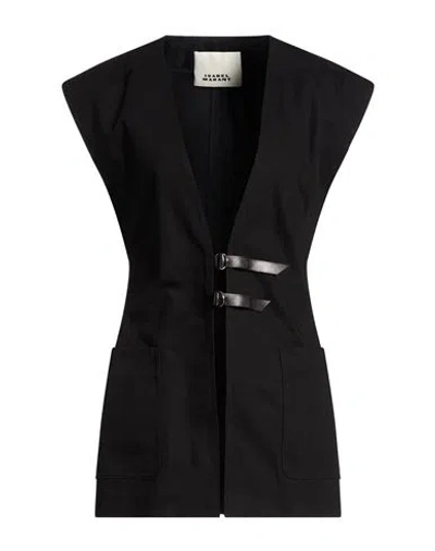 Isabel Marant Woman Vest Black Size 4 Cotton, Cow Leather