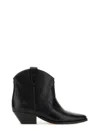 Isabel Marant Dewina Black Slip-on Ankle Boots With Low Block Heel In Leather Woman