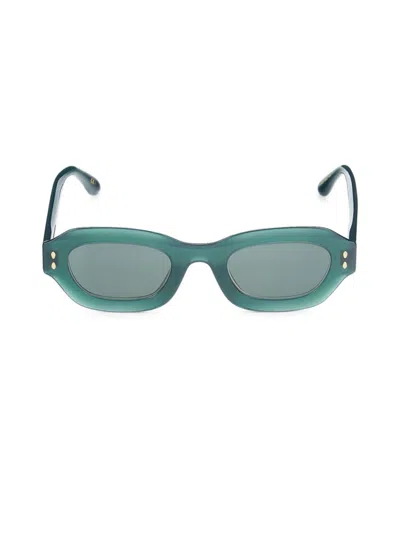 Isabel Marant Women's 49mm Rectangle Sunglasses In Teal