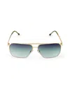Isabel Marant Women's 56mm Rectangle Sunglasses In Gold Blue