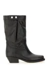 Isabel Marant 'ademe' Black Biker Boots With Buttons In Black