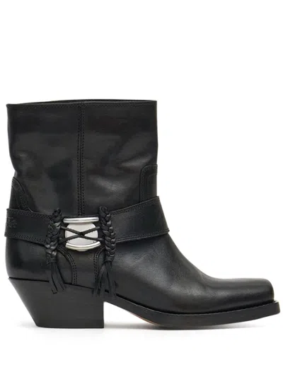Isabel Marant Woman Ankle Boots Black Size 5.5 Calfskin