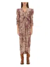 Isabel Marant Midikleid Albini Aus Einem Seidengemisch In Multicolour