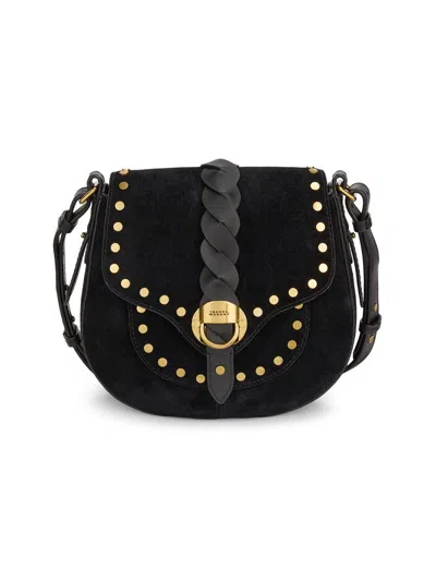 Isabel Marant Women's Altay Small Suede & Leather Saddle Bag In Black