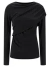 Isabel Marant Asymmetric Draped Long Sleeve Top In Black