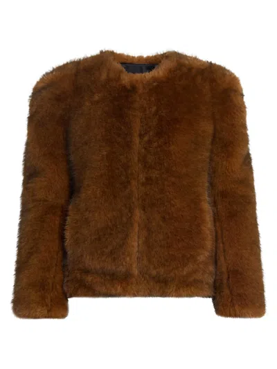 Isabel Marant Women's Bahria Faux-fur Jacket In Burgundy