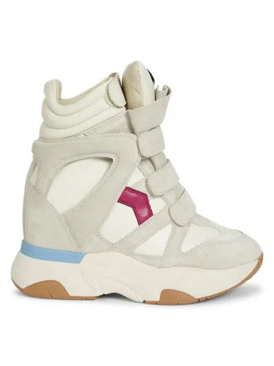 Isabel Marant Women's Balskee Leather High-top Sneakers In White Raspberry
