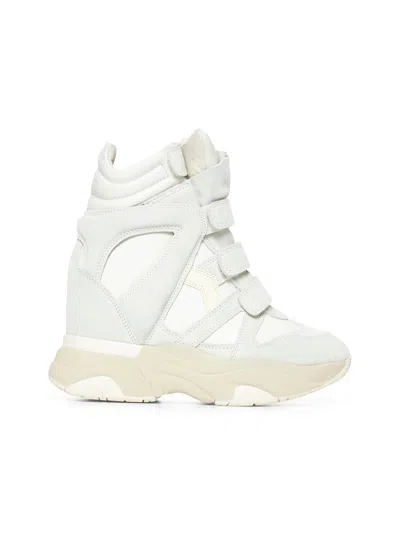 Isabel Marant Women Balskee Suede Sneakers With 90mm Heel In Multi
