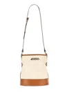 Isabel Marant Samara Logo Embroidered Shoulder Bag In White