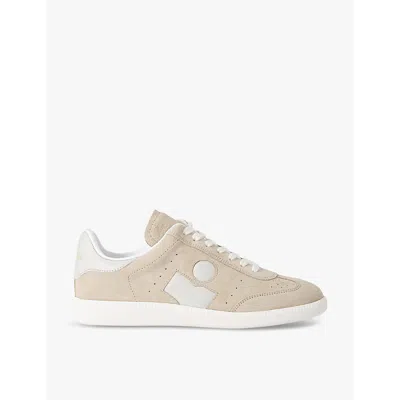 Isabel Marant Womens Beige Comb Bryce Branded Suede Trainers In Grey