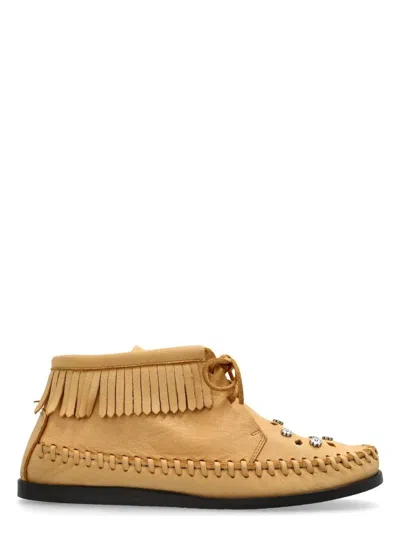 Isabel Marant Women's Beige Leather Felsa Angle Boots