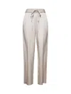 Isabel Marant Women Beige Satin Kendry Trousers In Gray