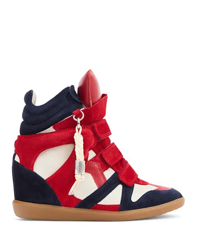 Isabel Marant Women's Bekett Ring High Top Wedge Sneakers In Red