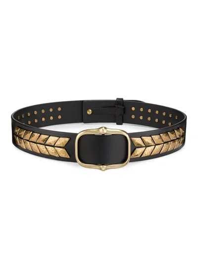 Isabel Marant Women's Belja Studded Leather Belt In Black