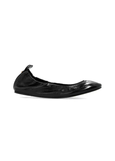 Isabel Marant Logo-plaque Leather Ballerina Shoes In Black