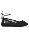 Isabel Marant Women's Belna Crochet Ankle-wrap Flats In Black