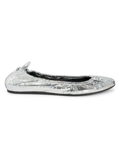 Isabel Marant Women's Belna Leather Ballet Flats In Silver