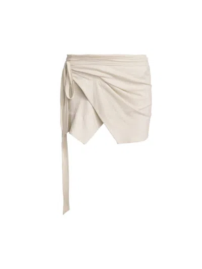 Isabel Marant Women's Berenice Wrap Tie-waist Miniskirt In Chalk