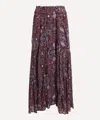 Isabel Marant Women's Besma Long Printed Georgette Skirt In Purple