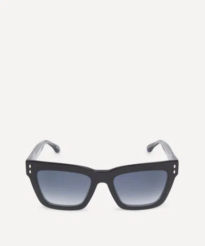 Isabel Marant Women's Black Acetate Rectangular Chunky Sunglasses