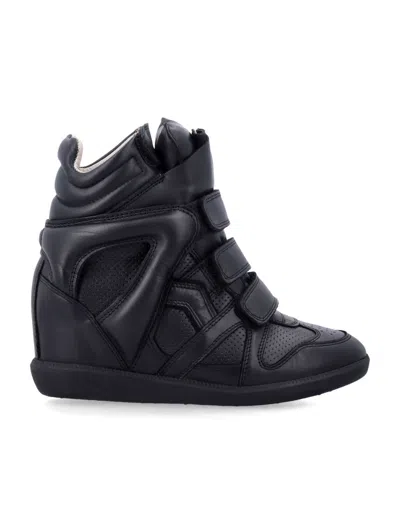 Isabel Marant Bekett Leather Wedge Sneakers In Animal Print
