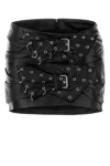 Isabel Marant Women Black Leather Chani Mini Skirt In Black
