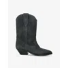 Isabel Marant Duerto Pointed-toe Suede Heeled Cowboy Boots In Black/comb