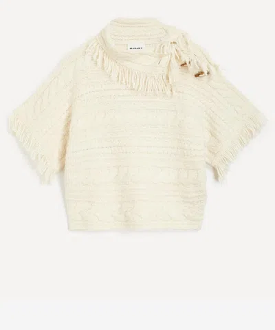Isabel Marant Women's Blanche Cable-knit Jumper In Animal Print