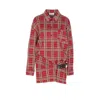 Isabel Marant Tartan Dress With Side Belt And Pockets In Red