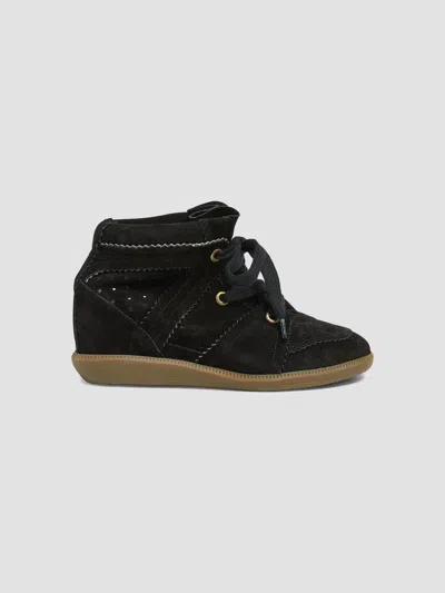 Isabel Marant Women's Bobby 50mm Suede Sneakers In Black
