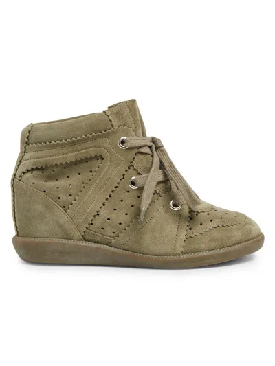 Isabel Marant Women's Bobby 50mm Suede Sneakers In Brown