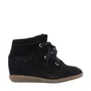 Isabel Marant Hidden Wedge Sneakers With Scalloped Edges In Black