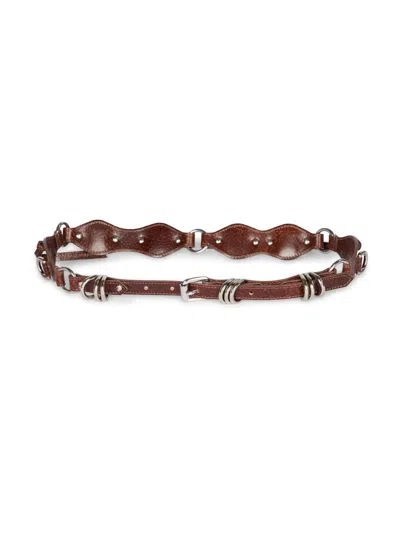 Isabel Marant Women's Bolton Leather Belt In Chocolate