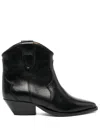 Isabel Marant Dewina Black Slip-on Ankle Boots With Low Block Heel In Leather Woman