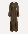 Isabel Marant Women's Brianne Khaki Georgette Maxi Dress In Brown