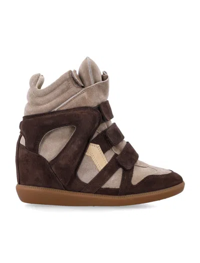 Isabel Marant Bekett Suede Leather Sneakers In Brown